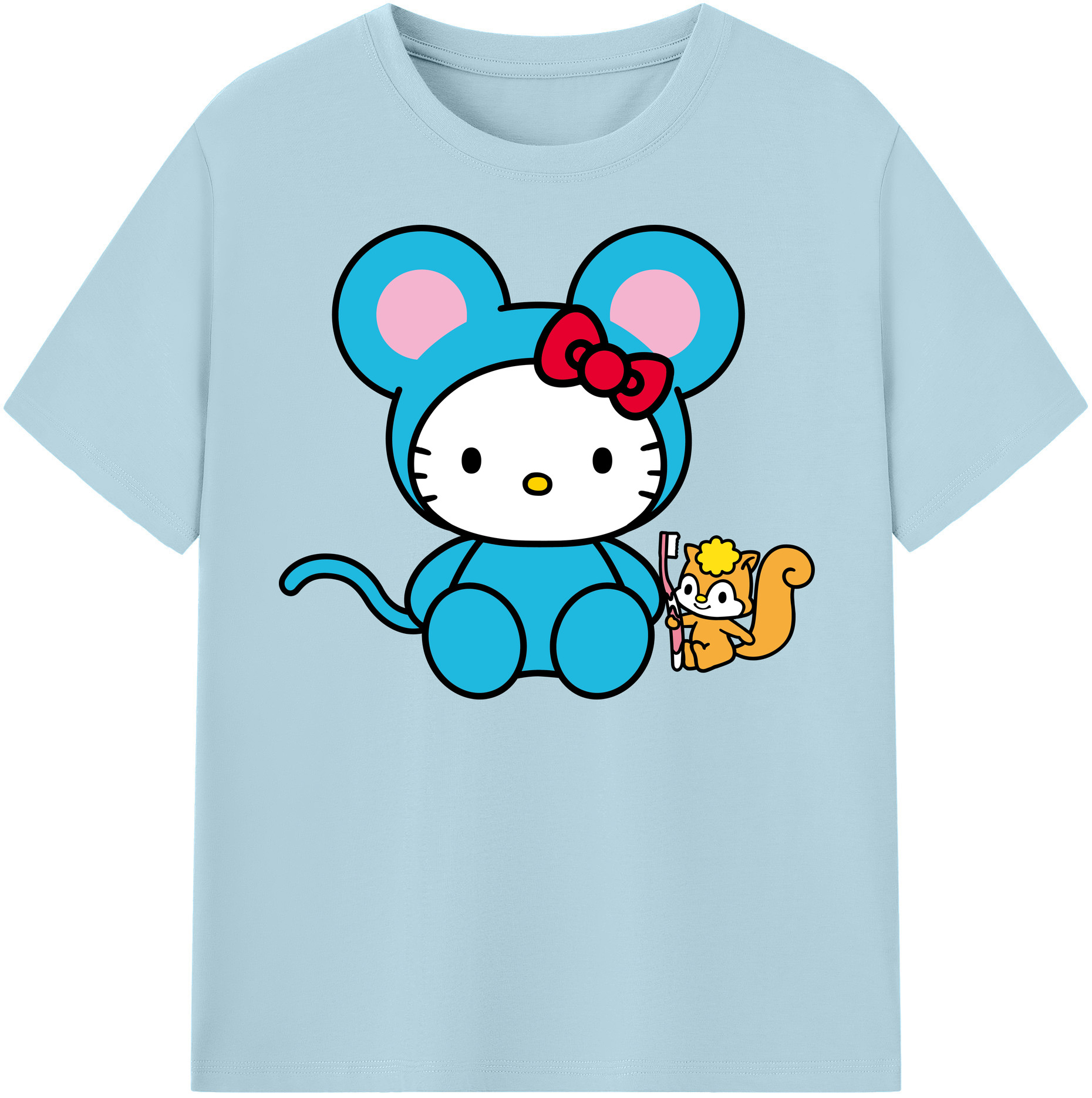 （画像用） Hello Kitty ハローキティ 綿100％半袖Tシャツ（フロントプリント）
